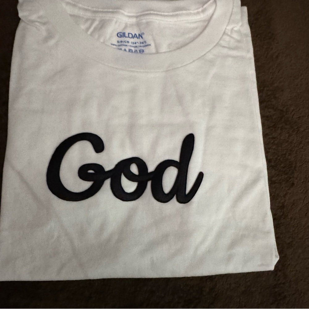 White Tee with Black Script